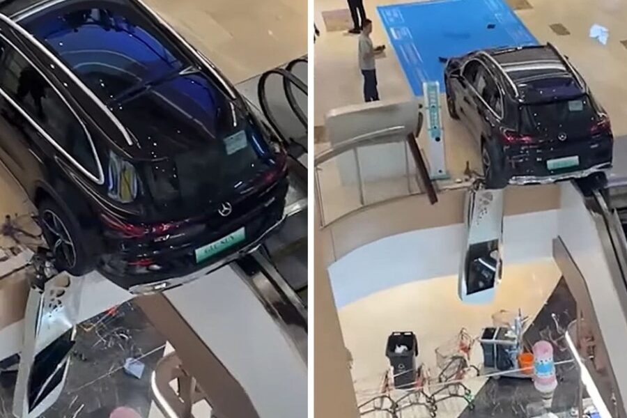 Chiếc Mercedes GLC 350L Vô Tình Lao Xuống Trung Tâm Thương Mại: Một Cảnh Báo Quan Trọng
