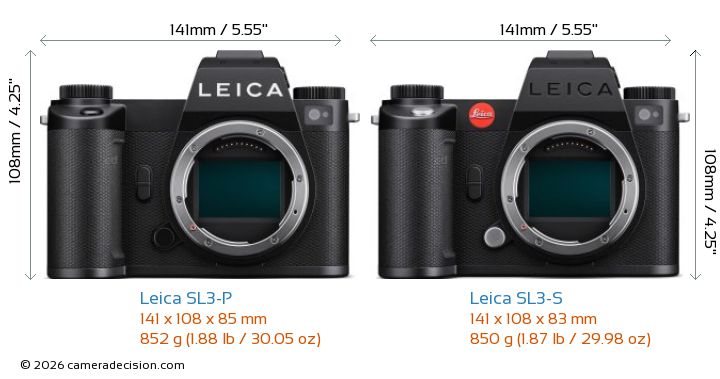 leica-sl3-p-vs-leica-sl3-s-size-comparison-17832690343051478149280 Xem Xét Chi Tiết Leica SL3-P: Máy Ảnh Mirrorless Với Nhiều Tính Năng Đáng Kể - Ảnh 4.