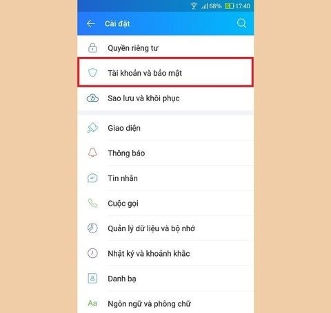 Cài đặt mã khóa Zalo Cài đặt mã khóa Zalo