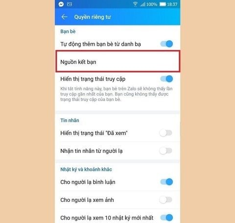 Kiểm soát nguồn kết bạn Kiểm soát nguồn kết bạn