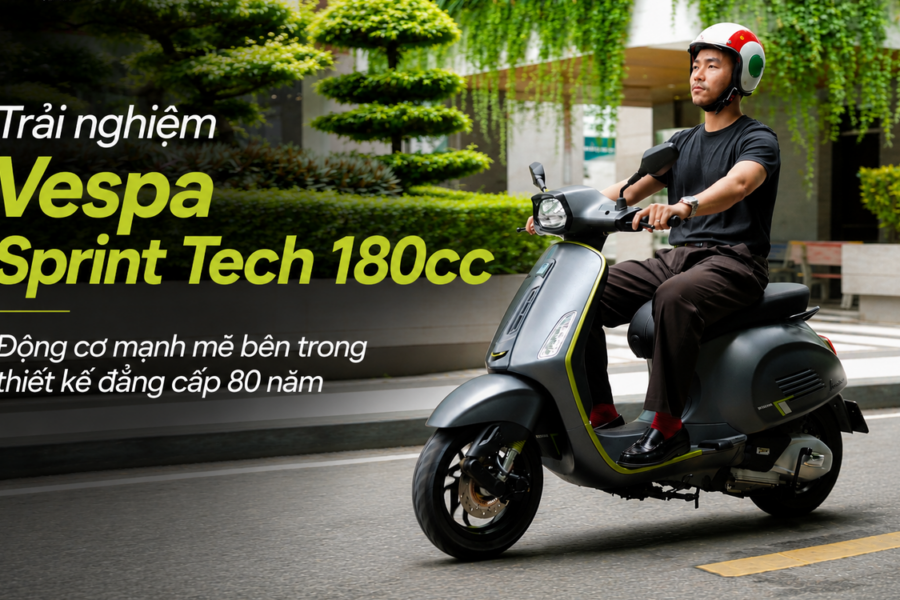 Khám Phá Vespa Sprint Tech 180cc: Động Cơ Đỉnh Cao Về Thiết Kế Và Hiệu Suất